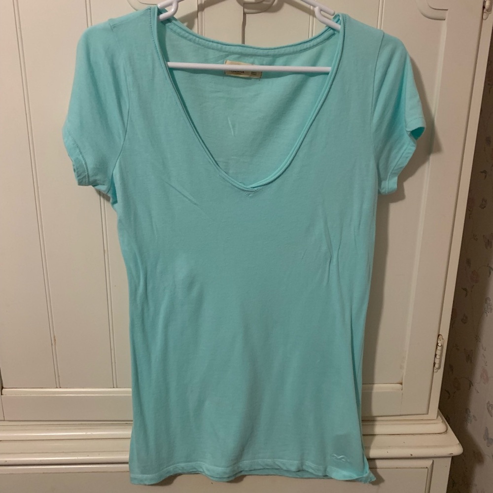 Hollister Aqua Scoop Neck Tee